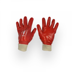red waterproof gloves